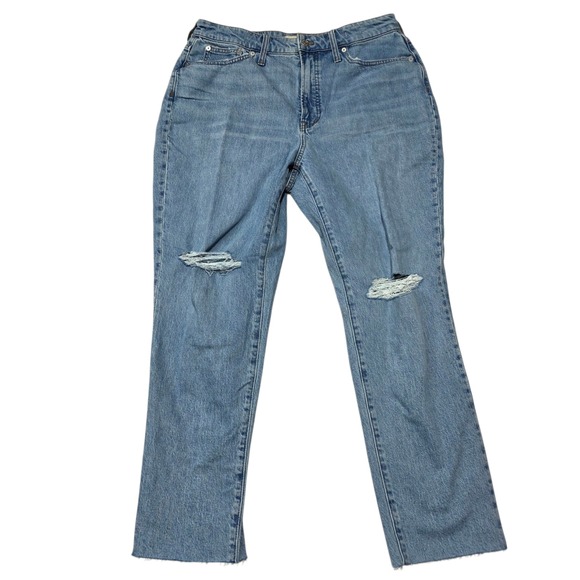 Madewell Denim - Madewell The Curvy Perfect Vintage Jean Light Wash Distressed Size 31